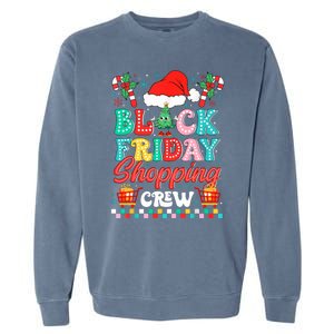 Friday Shopping Crew Christmas Lights Black Shopping Family Garment-Dyed Sweatshirt