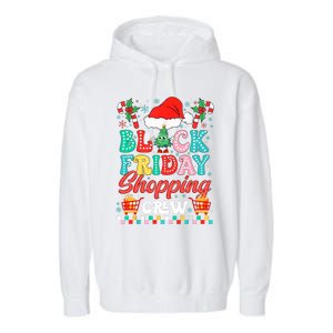 Friday Shopping Crew Christmas Lights Black Shopping Family Garment-Dyed Fleece Hoodie