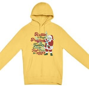 Funny Santa Claus Smoking Weed Marijuana 420 Christmas Premium Pullover Hoodie