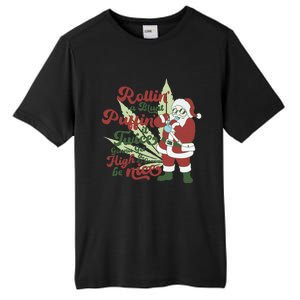 Funny Santa Claus Smoking Weed Marijuana 420 Christmas Tall Fusion ChromaSoft Performance T-Shirt