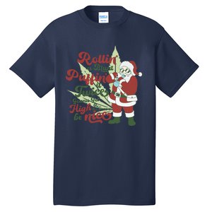 Funny Santa Claus Smoking Weed Marijuana 420 Christmas Tall T-Shirt