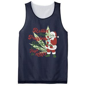 Funny Santa Claus Smoking Weed Marijuana 420 Christmas Mesh Reversible Basketball Jersey Tank