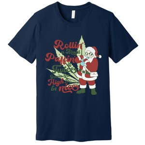 Funny Santa Claus Smoking Weed Marijuana 420 Christmas Premium T-Shirt