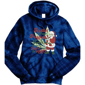 Funny Santa Claus Smoking Weed Marijuana 420 Christmas Tie Dye Hoodie