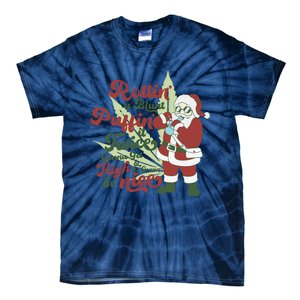 Funny Santa Claus Smoking Weed Marijuana 420 Christmas Tie-Dye T-Shirt