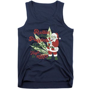 Funny Santa Claus Smoking Weed Marijuana 420 Christmas Tank Top