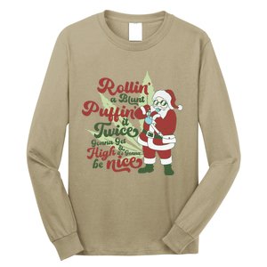 Funny Santa Claus Smoking Weed Marijuana 420 Christmas Long Sleeve Shirt