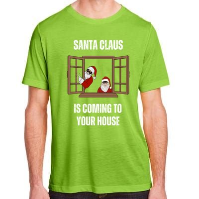 Funny Santa Claus Is Coming To Your House Christmas Thiefs Cute Gift Adult ChromaSoft Performance T-Shirt