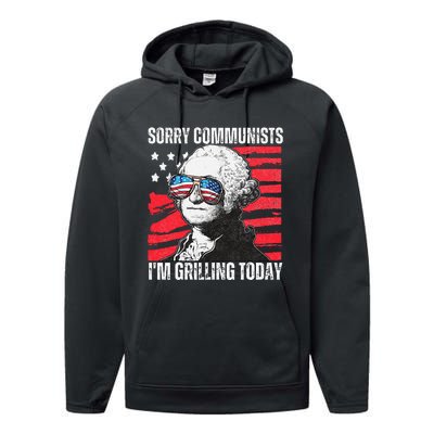 Funny Sorry Communists IM Grilling Today 2024 Performance Fleece Hoodie