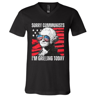 Funny Sorry Communists IM Grilling Today 2024 V-Neck T-Shirt