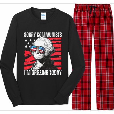 Funny Sorry Communists IM Grilling Today 2024 Long Sleeve Pajama Set