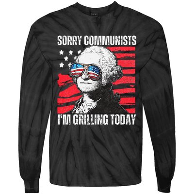 Funny Sorry Communists IM Grilling Today 2024 Tie-Dye Long Sleeve Shirt