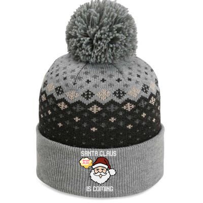 Funny Santa Claus Is Coming Ugly Christmas Gift The Baniff Cuffed Pom Beanie