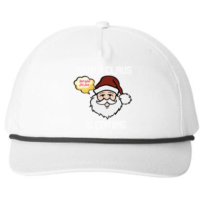 Funny Santa Claus Is Coming Ugly Christmas Gift Snapback Five-Panel Rope Hat