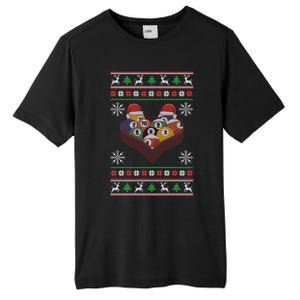 Funny Santa Claus Ball Pool Player Ugly Christmas Billiards Gift Tall Fusion ChromaSoft Performance T-Shirt