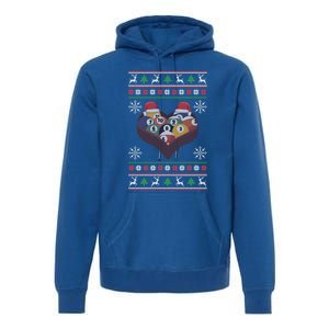 Funny Santa Claus Ball Pool Player Ugly Christmas Billiards Gift Premium Hoodie