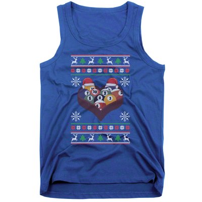 Funny Santa Claus Ball Pool Player Ugly Christmas Billiards Gift Tank Top