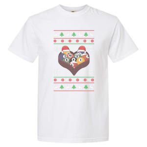 Funny Santa Claus Ball Pool Player Ugly Christmas Billiards Gift Garment-Dyed Heavyweight T-Shirt