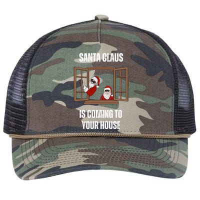 Funny Santa Claus Is Coming To Your House Christmas Thiefs Meaningful Gift Retro Rope Trucker Hat Cap