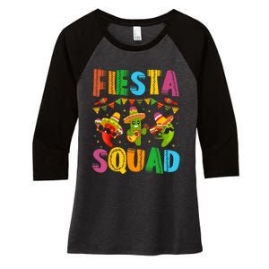 Fiesta Squad Cinco De Mayo Women's Tri-Blend 3/4-Sleeve Raglan Shirt