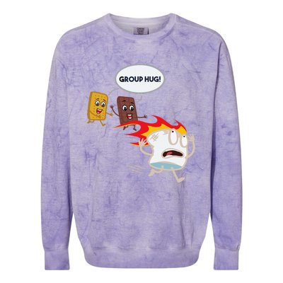 Funnys Smores Camping Roasting Outdoor Women Colorblast Crewneck Sweatshirt