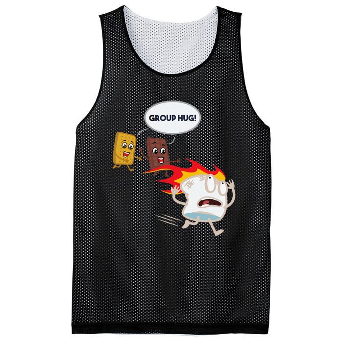 Funnys Smores Camping Roasting Outdoor Women Mesh Reversible Basketball Jersey Tank