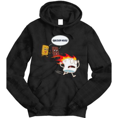 Funnys Smores Camping Roasting Outdoor Women Tie Dye Hoodie