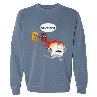 Funnys Smores Camping Roasting Outdoor Women Garment-Dyed Sweatshirt