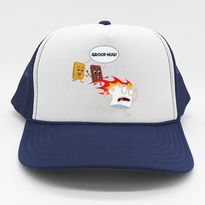 Funnys Smores Camping Roasting Outdoor Women Trucker Hat