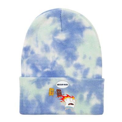 Funnys Smores Camping Roasting Outdoor Women Tie Dye 12in Knit Beanie