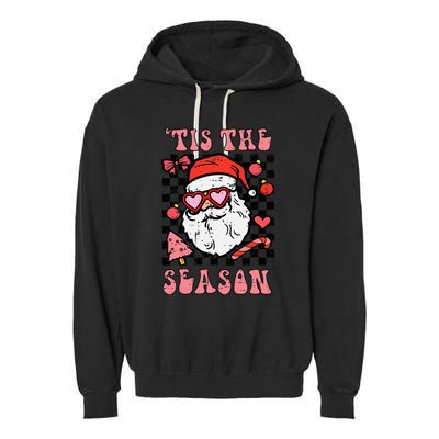 Festive Santa Claus Holiday Season Festivities Garment-Dyed Fleece Hoodie