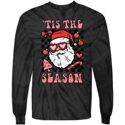 Festive Santa Claus Holiday Season Festivities Tie-Dye Long Sleeve Shirt