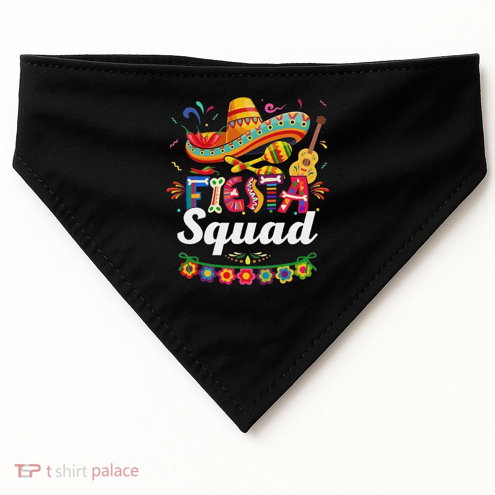 Fiesta Squad Cinco De Mayo Mexican Party Cinco De Mayo USA-Made Doggie Bandana