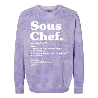 Funny Sous Chef Definition Gift Colorblast Crewneck Sweatshirt