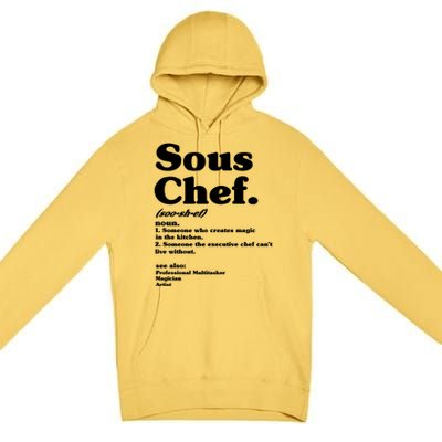 Funny Sous Chef Definition Gift Premium Pullover Hoodie