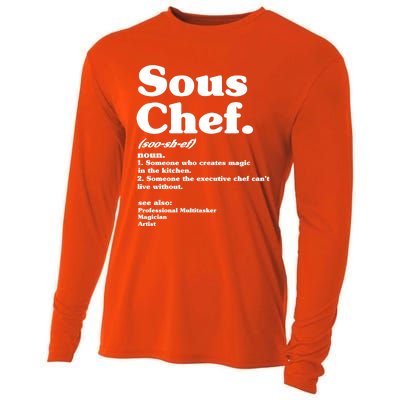 Funny Sous Chef Definition Gift Cooling Performance Long Sleeve Crew