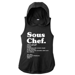 Funny Sous Chef Definition Gift Ladies PosiCharge Tri-Blend Wicking Draft Hoodie Tank