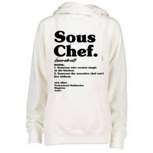 Funny Sous Chef Definition Gift Womens Funnel Neck Pullover Hood