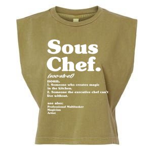 Funny Sous Chef Definition Gift Garment-Dyed Women's Muscle Tee