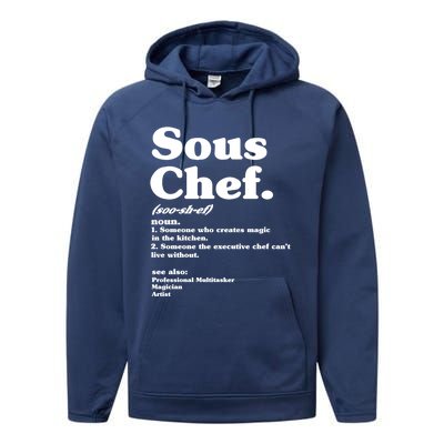 Funny Sous Chef Definition Gift Performance Fleece Hoodie