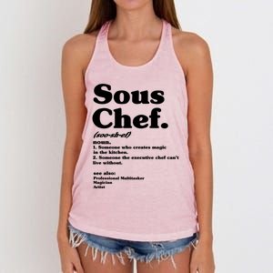 Funny Sous Chef Definition Gift Women's Knotted Racerback Tank