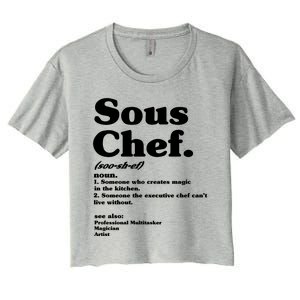 Funny Sous Chef Definition Gift Women's Crop Top Tee