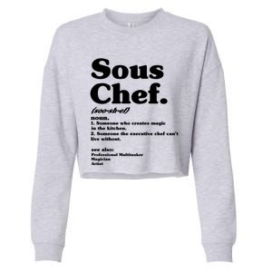 Funny Sous Chef Definition Gift Cropped Pullover Crew