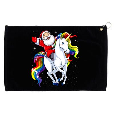 Funny Santa Claus Riding A Unicorn Cute Christmas Lover Gift Grommeted Golf Towel