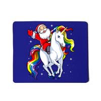 Funny Santa Claus Riding A Unicorn Cute Christmas Lover Gift Mousepad