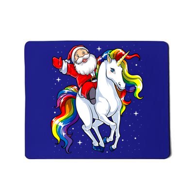 Funny Santa Claus Riding A Unicorn Cute Christmas Lover Gift Mousepad