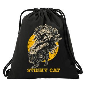 Funny Skunk Cat Drawstring Bag