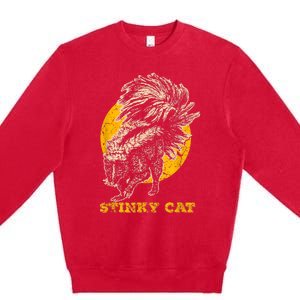 Funny Skunk Cat Premium Crewneck Sweatshirt