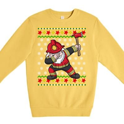 Firefighter Santa Claus Fire Ugly Christmas Fire Warden Gift Premium Crewneck Sweatshirt