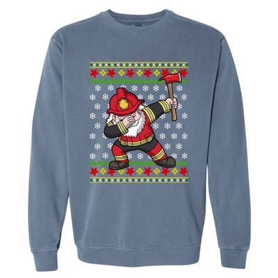 Firefighter Santa Claus Fire Ugly Christmas Fire Warden Gift Garment-Dyed Sweatshirt